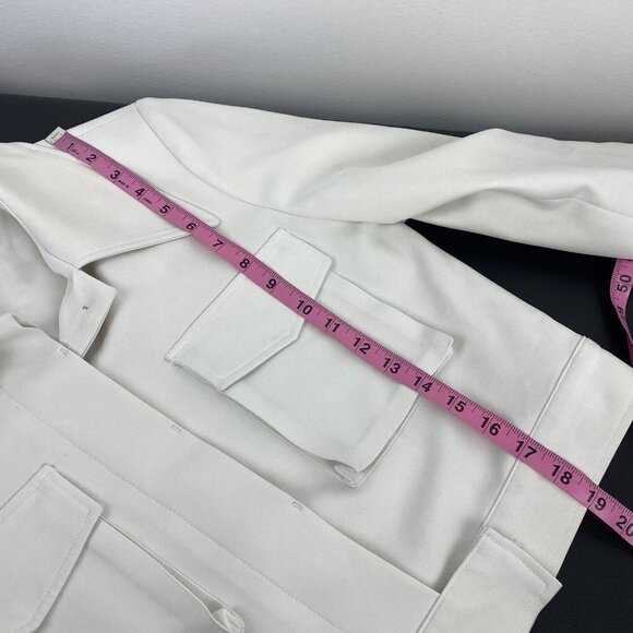 Vestire Women's Boxy Cropped Utility Jacket Size S ? Cream White - Picture 8 of 9